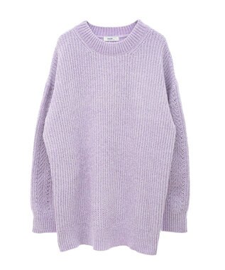 earth music&ecology シャイニーベロアチュニック Lavender