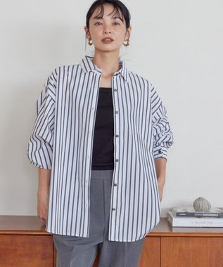 AMERICAN HOLIC イージーケアブロードシャツ Stripe Black