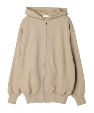 Green Parks コットンＵＳＡミニ裏毛ロングＺＩＰパーカー Light Beige