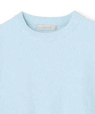 UNFILO L ベロアモール ハーフスリーブニット サックス