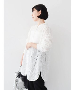 Green Parks ・ＳＵＧＡＲ　ＳＰＯＯＮ　刺繍レースシャツチュニック Off White