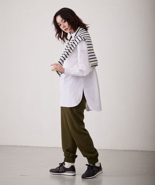 J.PRESS YORK STREET 【WOMEN】バックボタン ストライプブラウス ホワイト系