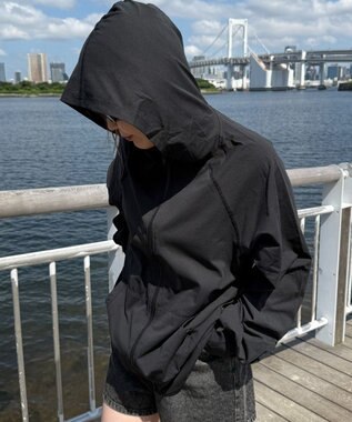 WEGO 【UVカット/吸水速乾】ラッシュガードパーカー ブラック