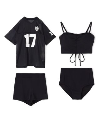 San-ai Resort（三愛水着楽園） WEB限定メッシュTシャツブラトップ4点セット水着 ブラック2