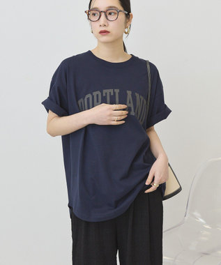 AMERICAN HOLIC PORTLAND裾ラウンドTシャツ Navy