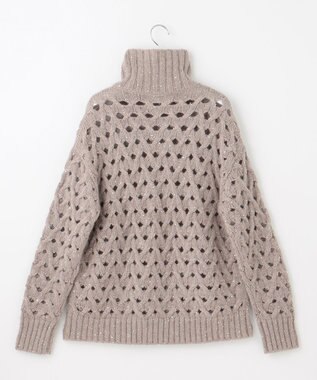 自由区 【カトリエムブーケ】Paillette mix スパンコールプルオーバーニット ベージュ