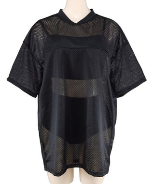 San-ai Resort（三愛水着楽園） WEB限定メッシュTシャツブラトップ4点セット水着 ブラックムジ1