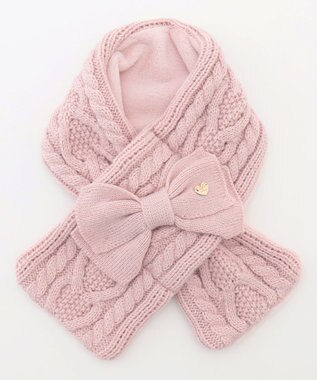 ANY KIDS ケーブルニットマフラー ピンク