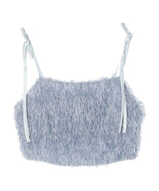 earth music&ecology 肩リボンフェザービスチェ Blue