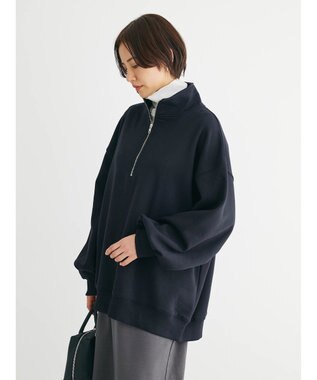 Green Parks ・ＳＵＧＡＲ　ＳＰＯＯＮ　ウラキモウハーフＺＩＰスウェット Black