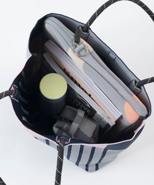 TRICOTE 【PC／A4サイズ】ストライプニットtote bag 32BLUE