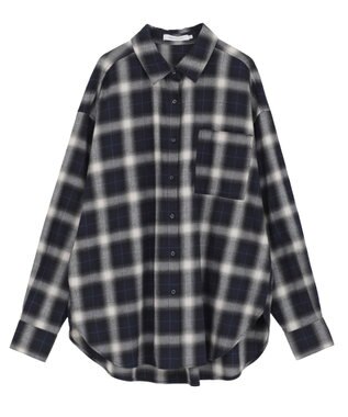 AMERICAN HOLIC ビエラ起毛チェックシャツ ネイビー