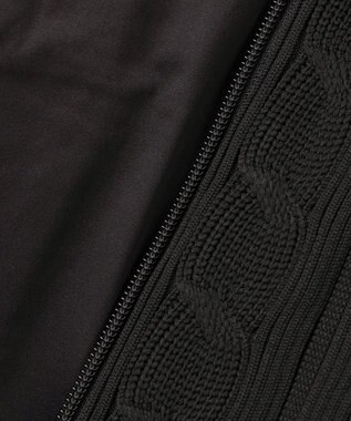 23区GOLF 【MEN】ケーブルジップアップカーディガン　防風裏地付き ブラック系