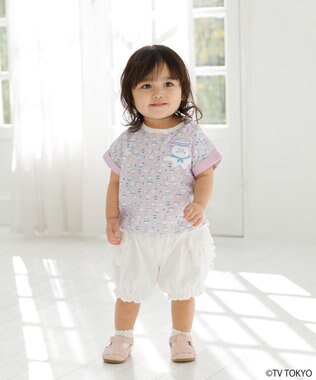 組曲 KIDS 【UVケア】【80-100㎝】シナぷしゅマリン Tシャツ ラベンダー