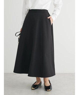 Green Parks 〈選べるきれシル〉フレアロング丈スカート Black