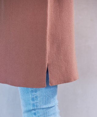 Tiaclasse L 【洗える】配色ドルマンニットチュニック ピンク