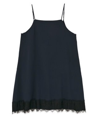 YECCA VECCA レースサテンキャミチュニック Navy