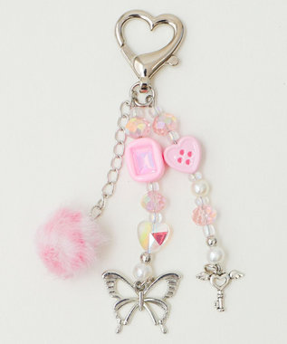 WEGO レオパードぽんぽんビーズキーホルダー