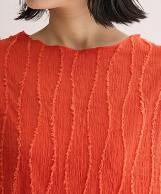 Green Parks ５分袖表面感カットプルオーバー Orange