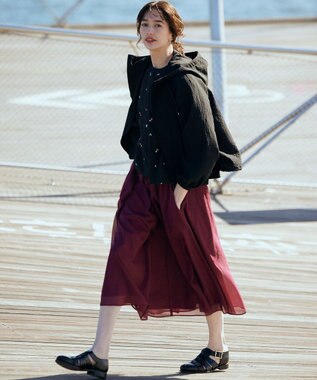 組曲 カラーボイル スカート ガーネット系