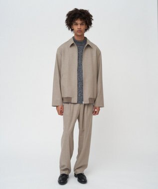 ATON MERINO COLLEGE FLANNEL | フライトジャケット - UNISEX BEIGE