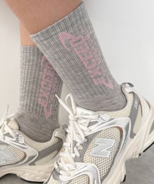 WEGO EXCEEDロゴリブソックス ライトグレー