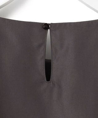 23区 S 【汗じみ防止/洗える】スムースデザイン ラッフルカラー カットソー ダークブラウン系