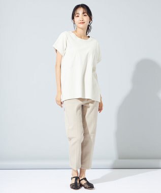 SHARE PARK LADIES センタープレスストレートデニム グレージュ