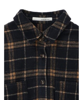 Green Parks ・ＥＬＥＮＣＡＲＥ　ＤＵＥ　シャギーチェックショートシャツ Navy