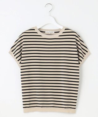 23区 L 【洗える】レーヨンポリエステルストレッチ プルオーバー ラメニット ゴールド×ブラック