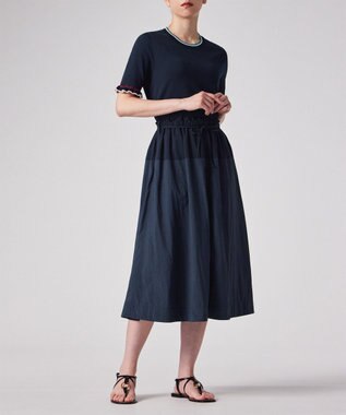 Paul Smith タスランナイロン フレアスカート ネイビー
