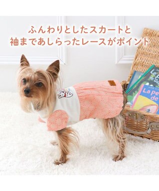 PET PARADISE リサとガスパール 刺繍 レース ワンピース 小型犬 ピンク