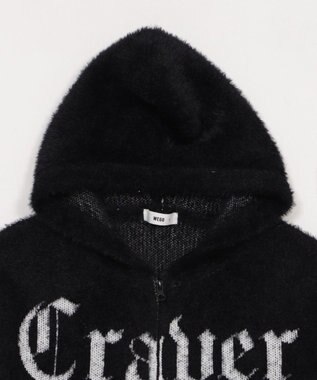 WEGO シャギーグラフィックZIPパーカー ブラック