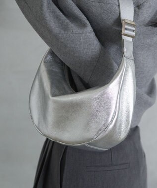 russet ソフトレザーラウンドショルダーバッグ【シルバー】(CE-1470-WEB) Silver