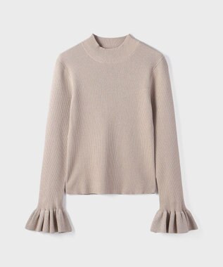 GRACE CONTINENTAL ラメリブニットトップ ベージュ