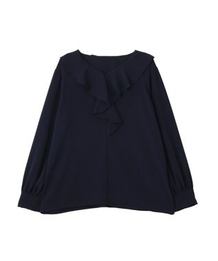 YECCA VECCA ラッフルブラウス Navy