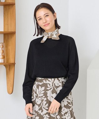 自由区 シルクコットンプリント スカーフ ブラウン系