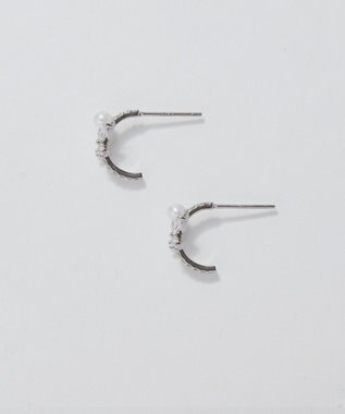 Phoebe 〈オンワード限定セット〉ロマンティックビジューバタフライフープピアス×リッチラインフォースシューネックレス　 シルバー