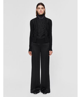 JOSEPH レース&ニット　Vネックカーディガン Black