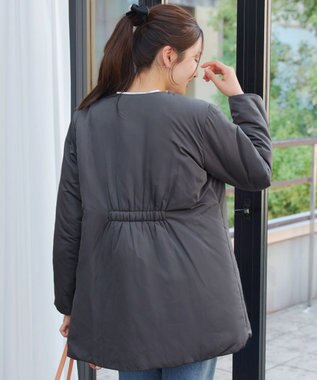 Tiaclasse L ミドル丈パデットコート チャコールグレー