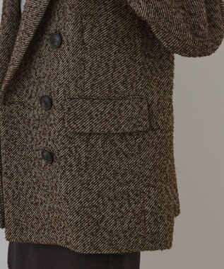 GRACE CONTINENTAL カルゼツイードダブルジャケット ブラウン