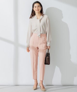 組曲 【セットアップ対応・前後着用可】ニュアンスシフォン ブラウス ベージュ系