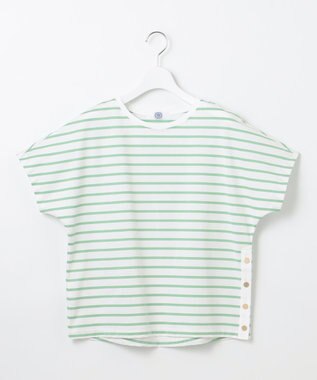 J.PRESS LADIES 【WEB限定カラーあり・洗える】ULTIM天竺ボーダー カットソー 【WEB限定カラー】オフ×ライトグリーンボーダー系