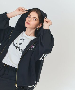 GRACE CONTINENTAL エンブレムフーディ ブラック