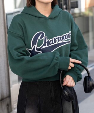 WEGO スタジアムロゴショートプルパーカー ダークグリーン