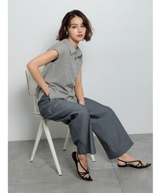 Te chichi シアサッカージオメ柄シャツブラウス オフホワイト