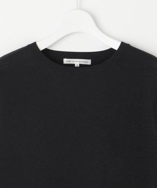 23区 【洗える】レーヨンポリエステルストレッチ プルオーバー ラメニット ブラック系