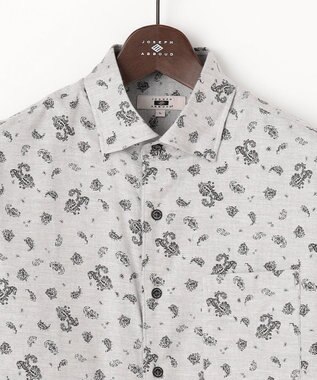 JOSEPH ABBOUD 【柔らか】シャンブレーツイルピーチ シャツ ライトグレー系6