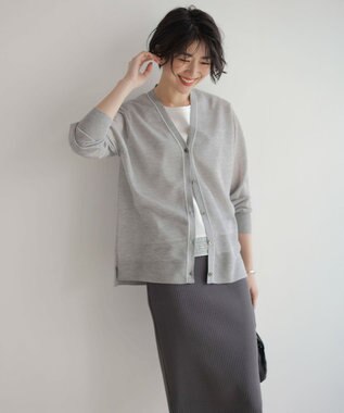 J.PRESS LADIES 【洗える】リブ ナロー スカート スレート系