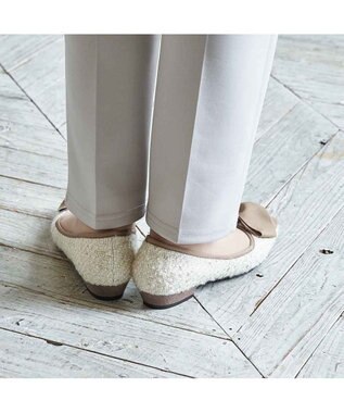 Riz raffinee <Riz raffinee>グログランリボンバレエパンプス アイボリーキジ